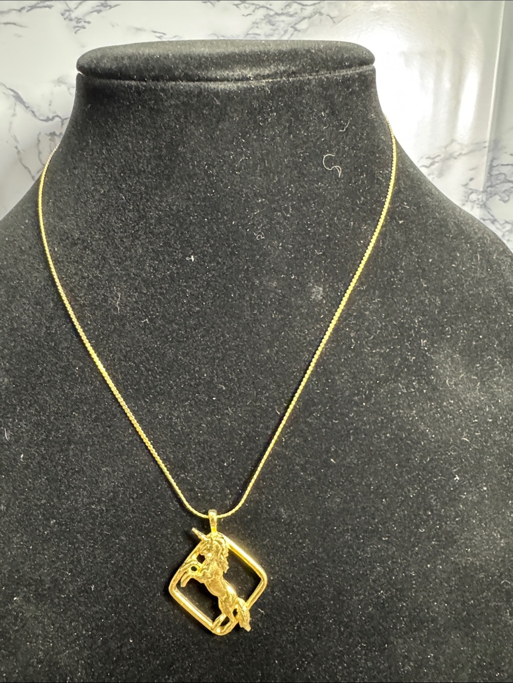 Source Unknown Gold Unicorn Pendant Necklace